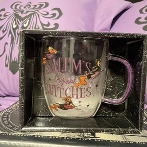 NWT Hocus Pocus Glass Glitter Mug 14oz